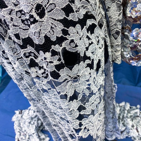 Vintage Lace Slip Dress Farah Talib Aziz Tunic Saree Traditional Indian Unique - Picture 8 of 15